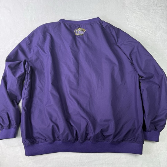 Vintage LSU Tigers Starter Jacket Mens XL Purple Pullover Football Basketball - Picture 3 of 10